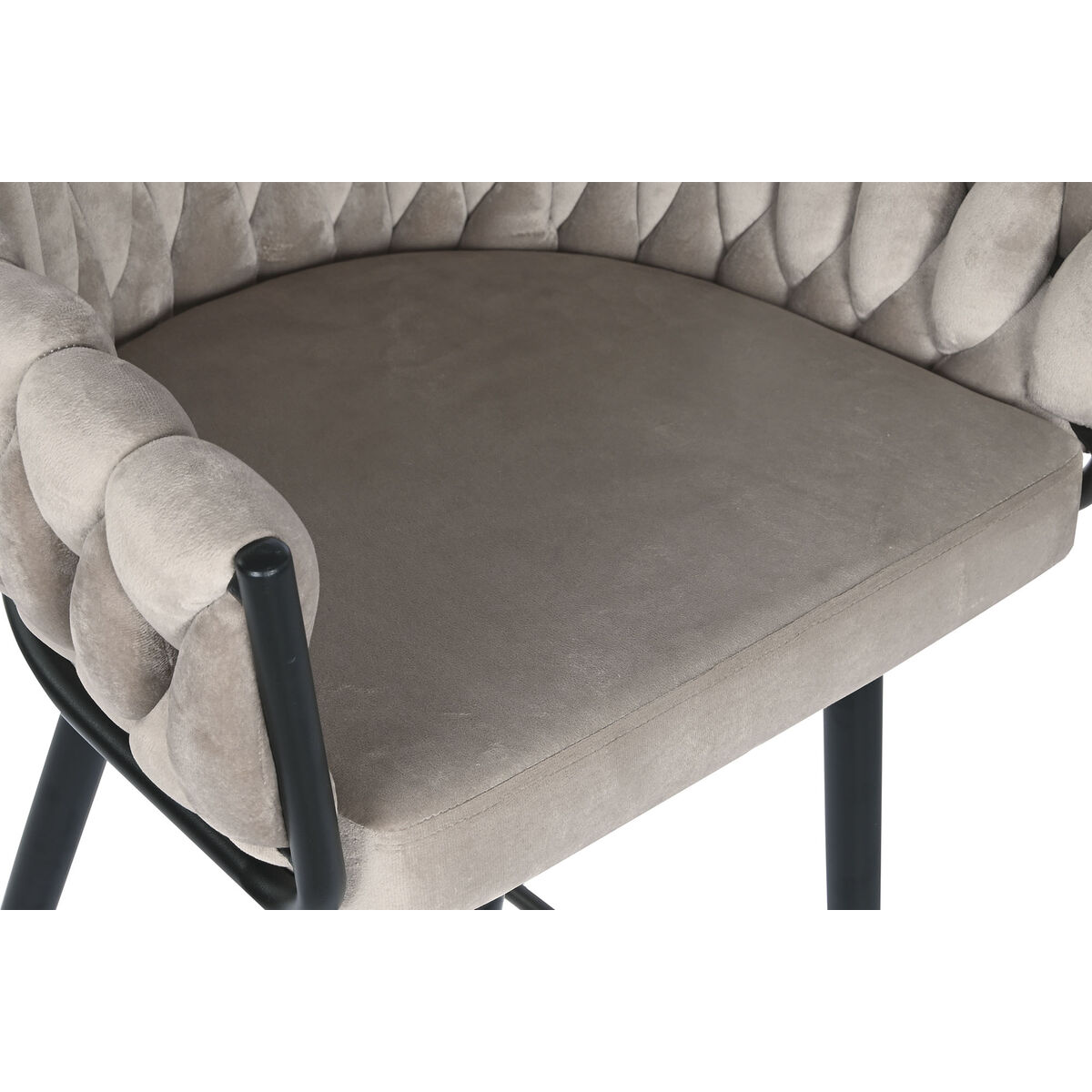 taburete DKD Home Decor Melns Bēšs Metāls 61 x 52 x 101 cm
